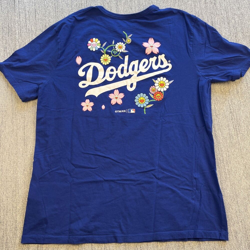 New Takashi Murakami Dodgers Blue Tee Shirt 2025 World Series Champions XL